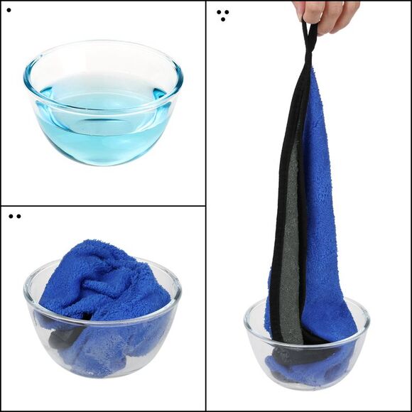 8 Pack Soft Microfiber With Hang Loop Car Cleaning Wipes 12" x 16" Blue - Picture 4 of 6
